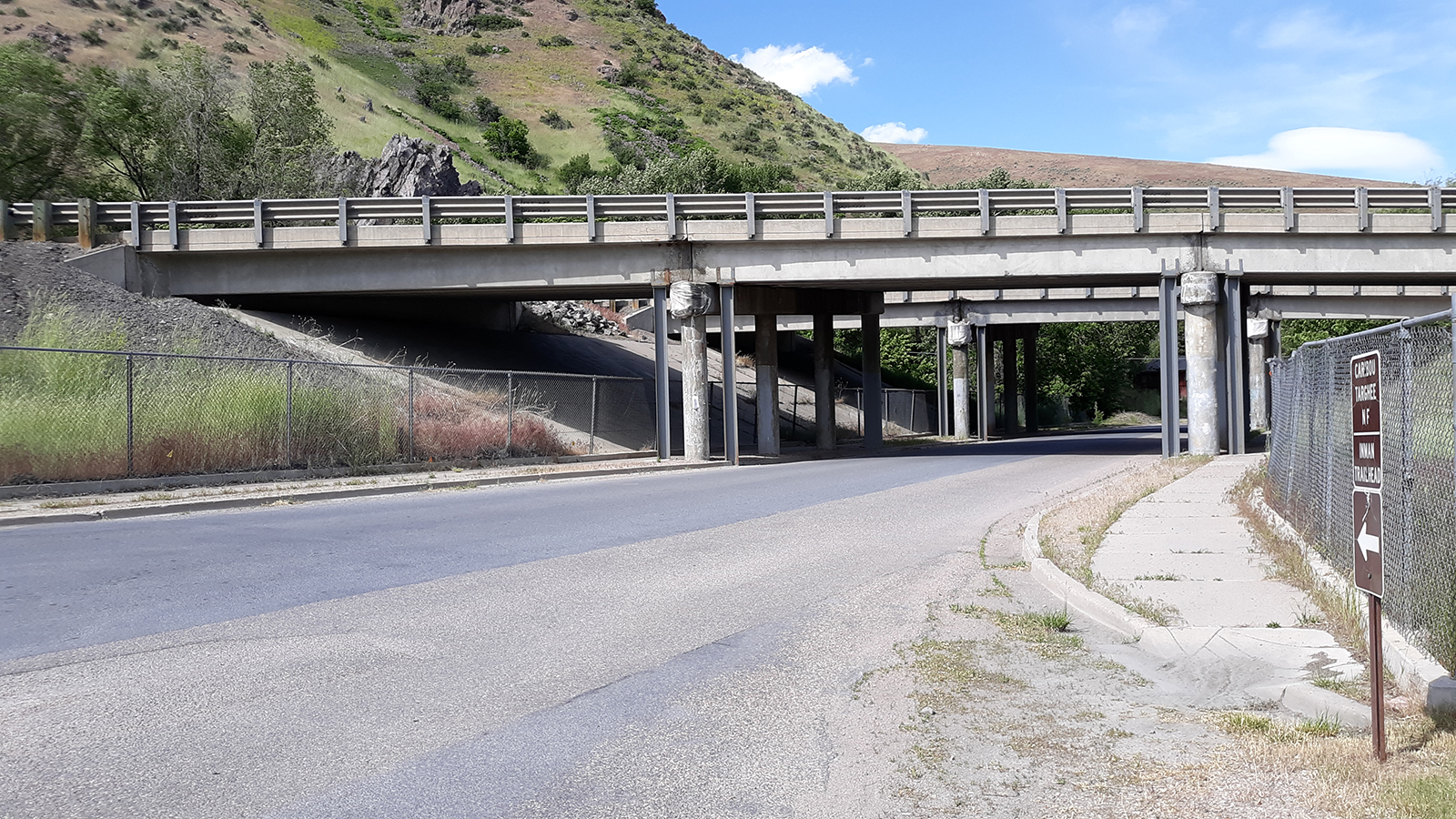 Existing aging bridge over Main Street.
